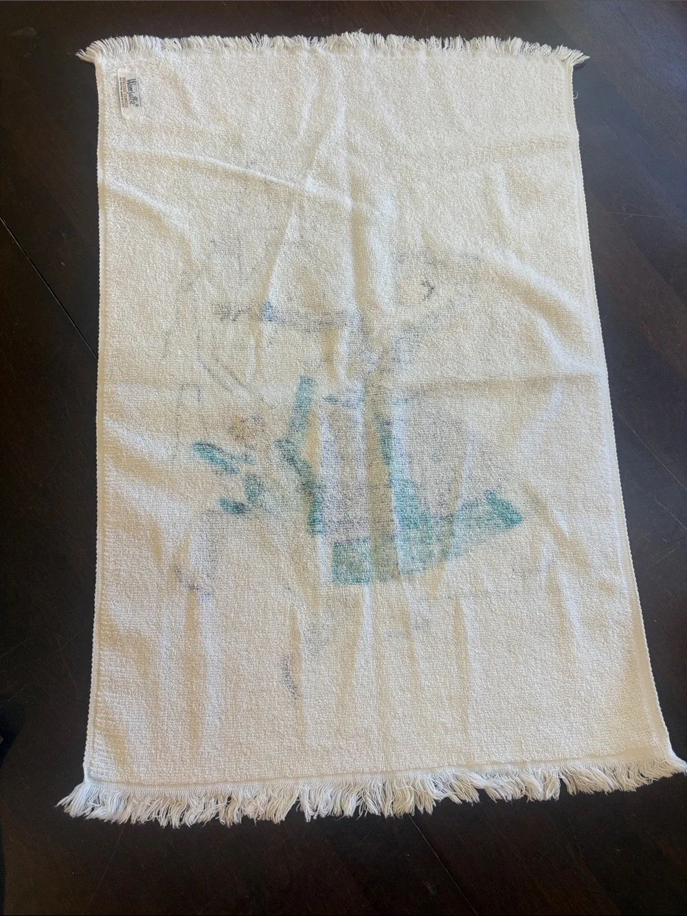 Vintage 1964 Disney Mary Poppins Wamsutta Fringed Hand Towel Terrycloth